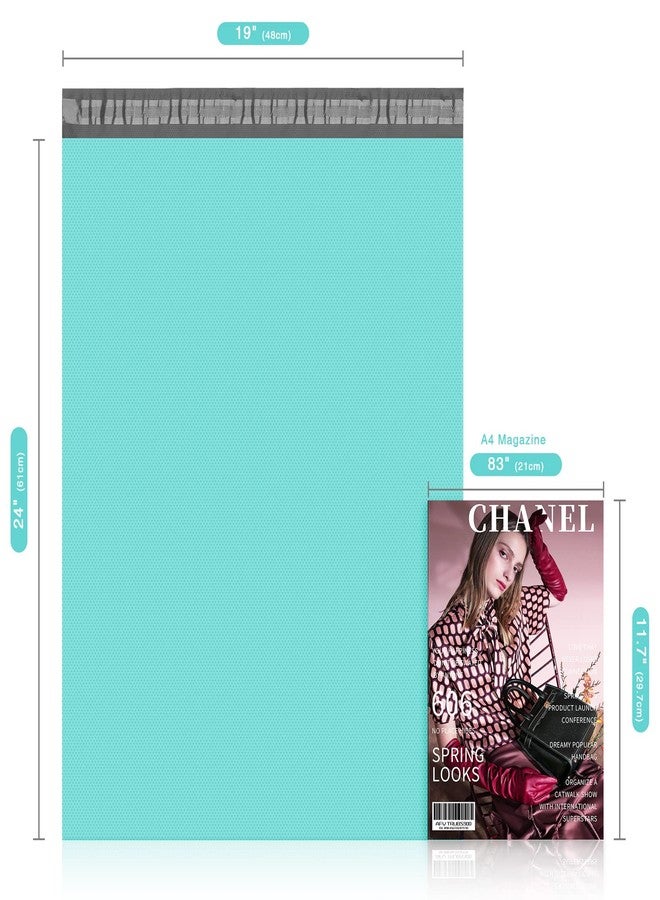 Fuxury 19x24 Poly Mailers 50Pcs Large Shipping Bags for Clothing Embossed Dots Design Shipping Envelopes Waterproof Mailing Envelope Self Seal Mailers Poly Bags Durable Package Bag Teal - Image 2