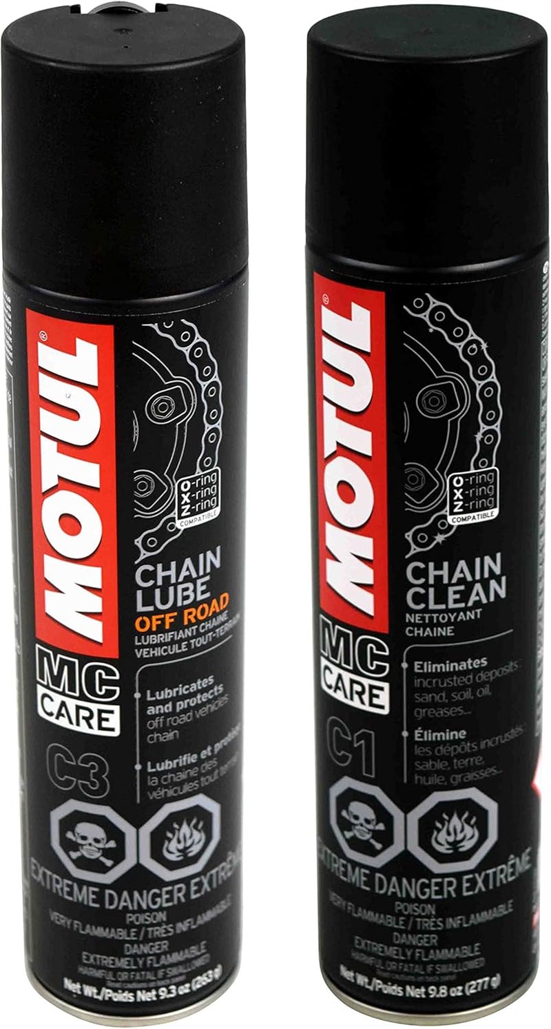Chain Care Set – Chain Cleaner (C1) u0026 Chain Lube Off-Road (C3), Motorcycle Maintenance Set, Safe for O-Ring Chains (111818, 111820)
