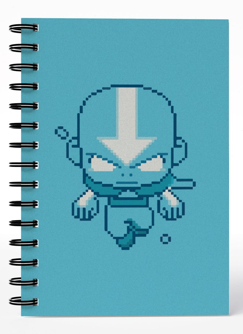 LOUD UNIVERSE Wirebound Spiral Notebook Pixel Art Avatar Aang From The Last Airbender Lined Writing Journal - Image 1