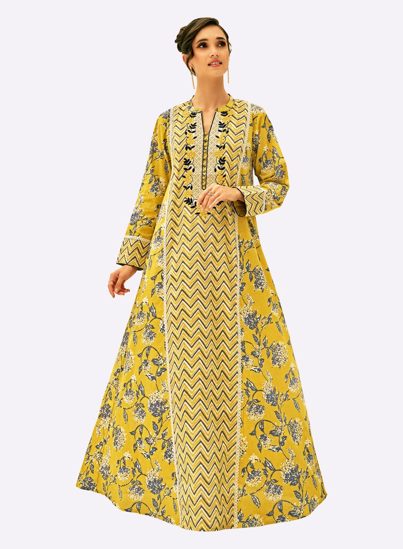 Sara Arabia جلابية سارة العربية المنسوجة بالزهور - Image 1