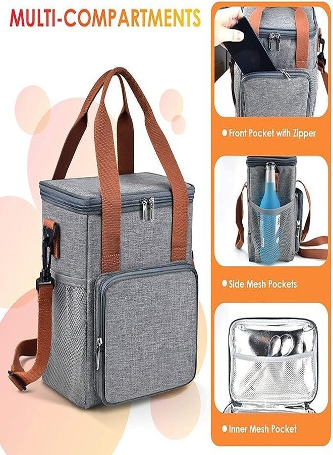 GNOLY Insulated Lunch Bag Lightweight and Reusable Food Cooler Lunch Box Insulation and Large Capacity with Adjustable Shoulder Strap for Men Women Kids (1Pcs) - Image 5