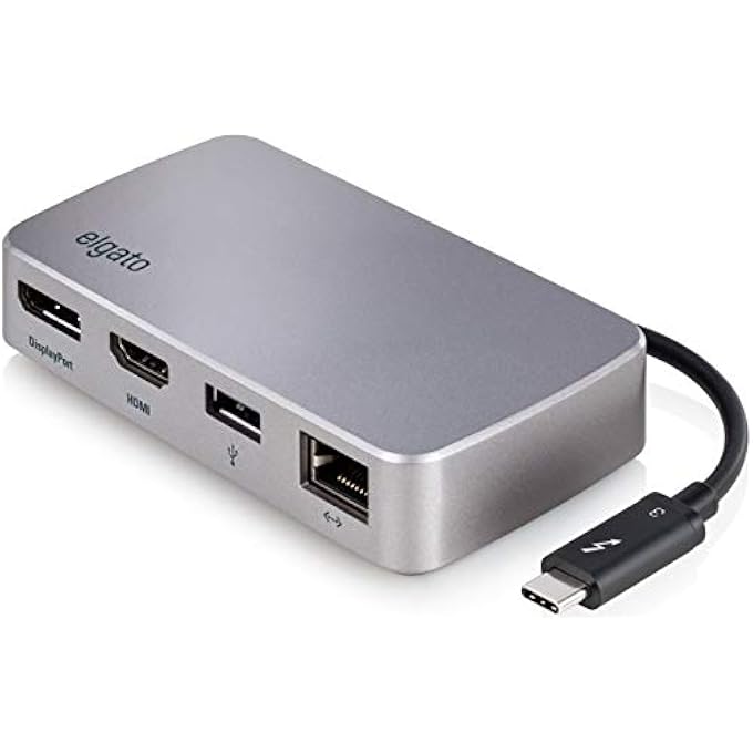 elgato محطة THUNDERBOLT 3 MINI - مع كابل THUNDERBOLT مدمج، 40 جيجابت/ثانية، دعم مزدوج 4K، USB 3.1 جين 1، إيثرنت جيجابت - Image 1