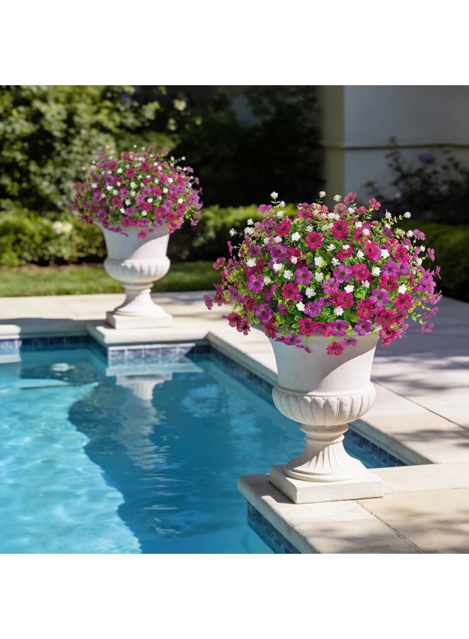 Ammyoo Artificial Flowers for Outdoors Spring Decoration, 12 Bundles Fake Flower Daisy with Realistic Eucalyptus Leaves, Faux Plants for Greenery Boxwood Porch Patio Garden Pot Lawn - Image 2