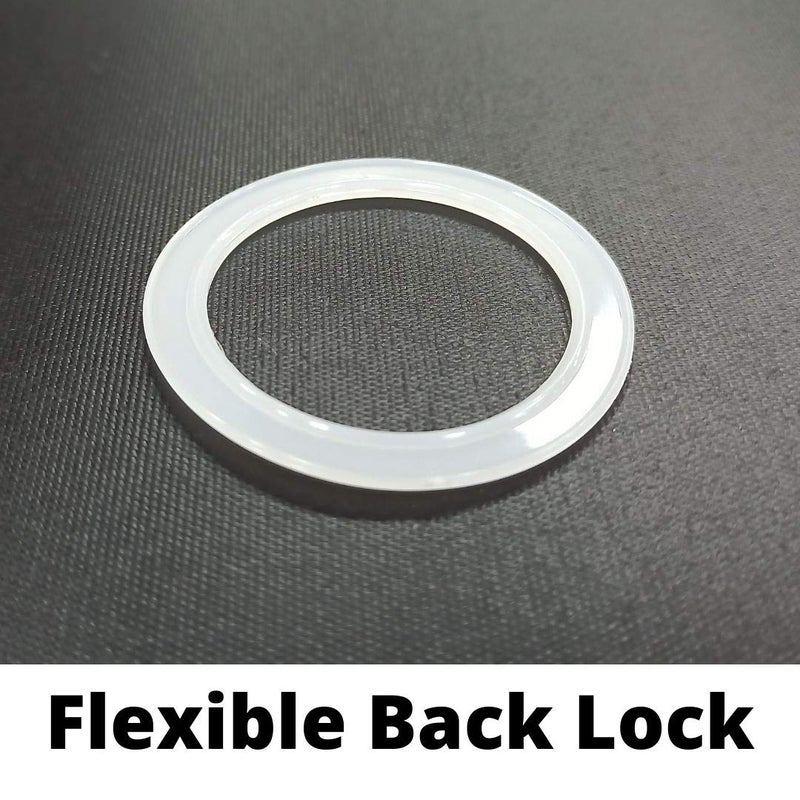 FAPBADRI Curtain Eyelet Rings with Flexi Lock Suitable for Any 1 inch Curtain Rod Silver Textured 50 Pieces - Image 4