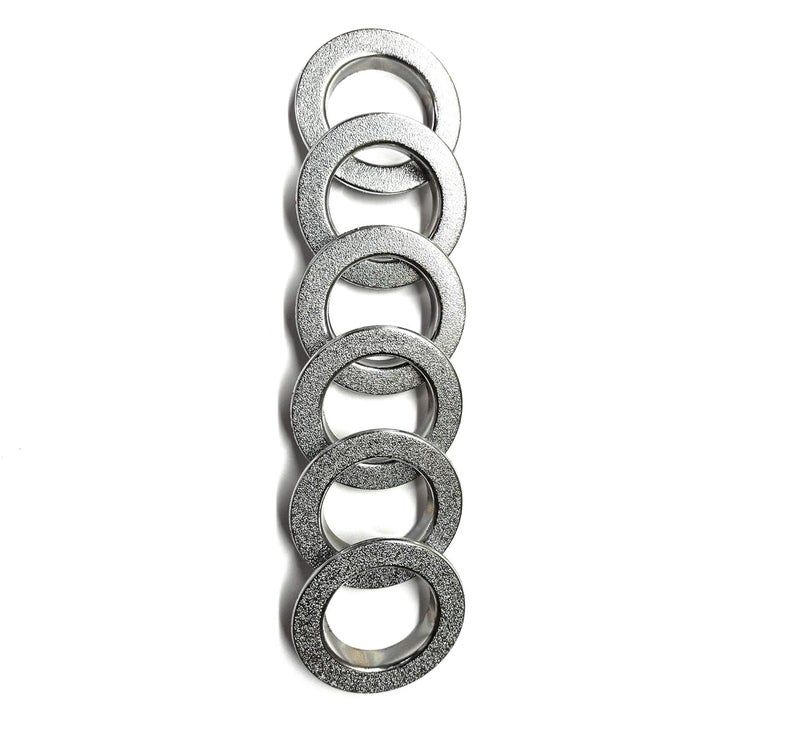 FAPBADRI Curtain Eyelet Rings with Flexi Lock Suitable for Any 1 inch Curtain Rod Silver Textured 50 Pieces - Image 3