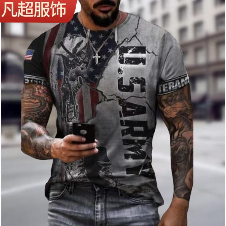 Men'S Wear Youth Slim Crewneck Cartoon Sports T-Shirt - Image 2