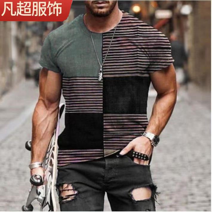 Men'S Wear Youth Slim Crewneck Cartoon Sports T-Shirt - Image 1