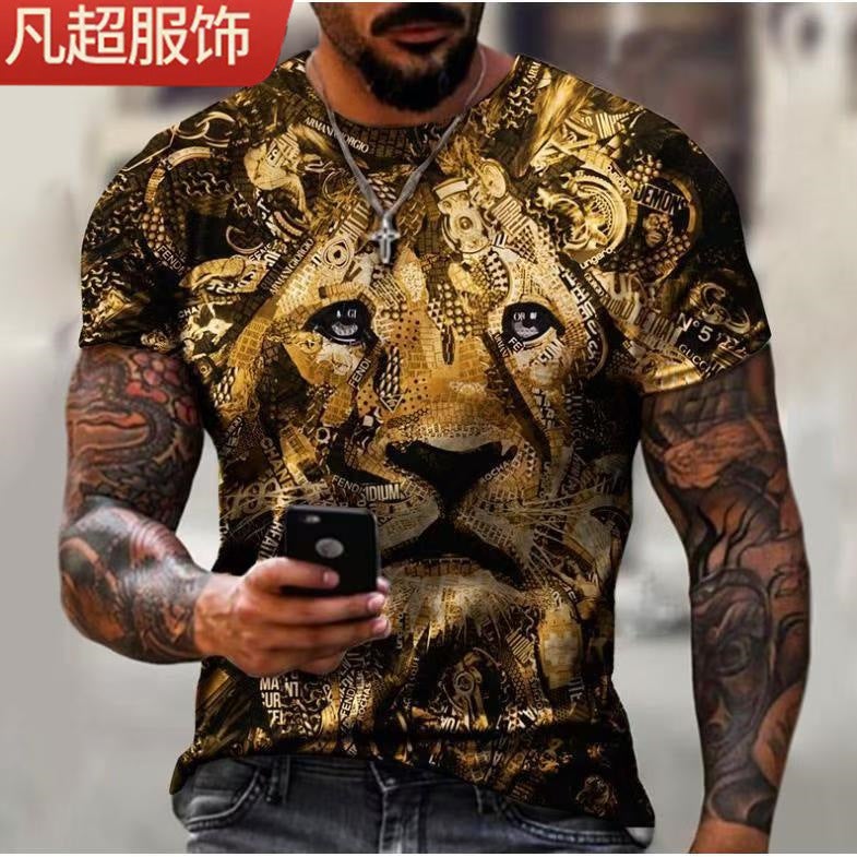 Men'S Wear Youth Slim Crewneck Cartoon Sports T-Shirt - Image 3