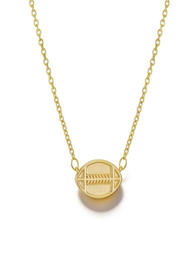 Ascona Dainty Gold Softball/Soccer/Volleyball/Basketball Necklace for WomenTrendy, 14K Gold Plated Charm Necklaces with Heart Cute Sports Accessories Jewelry Gift for Teenage Lovers Friend 16+3 Inches, Brass - Image 1