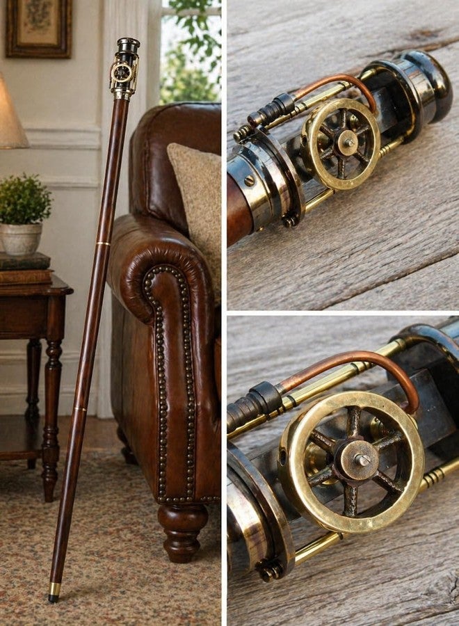 THOR INSTRUMENTS Nautical Walking Cane Stick with Working Steam Engine Model Top. A Classical Gift Item Rustic Vintage Home Decor Gifts - Image 4