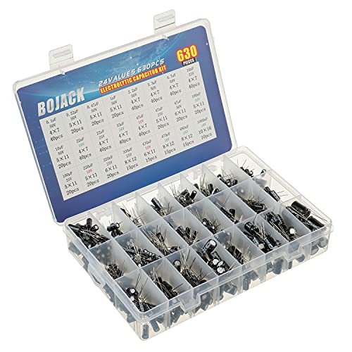 BOJACK 24Value 630pcs Aluminum Electrolytic Capacitor Assortment Box Kit Range 0.1uF－1000uF - Image 2