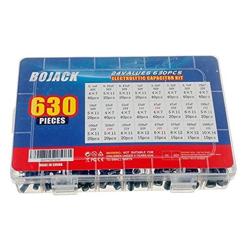 BOJACK 24Value 630pcs Aluminum Electrolytic Capacitor Assortment Box Kit Range 0.1uF－1000uF - Image 4