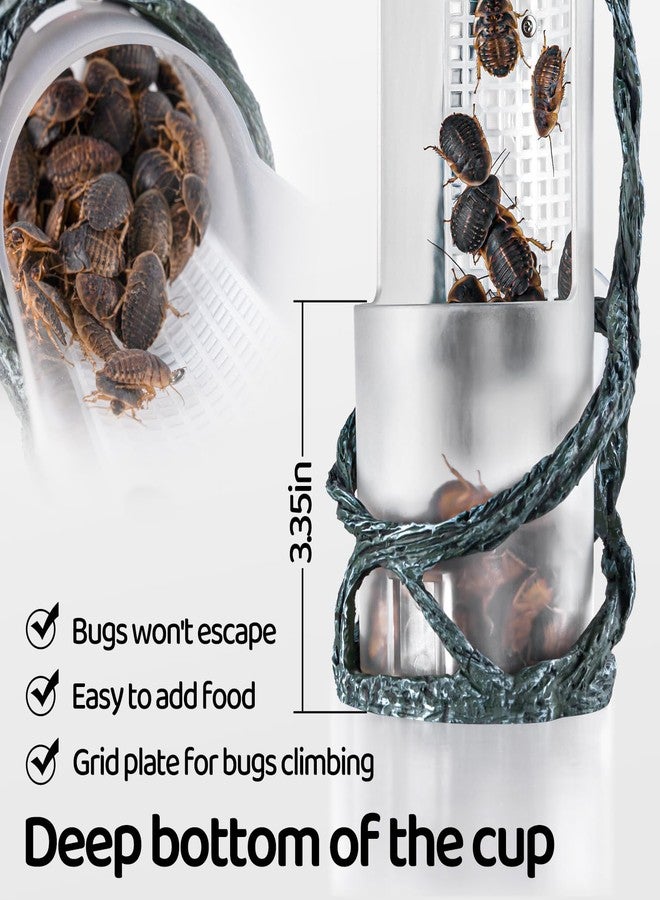 OIIBO Chameleon Feeding Bowl, Resin Vine Reptile Feeder with Grid Plate for Insect to Climb and Move, Reptile Hunting Bowl with Suction Cup for Chameleon, Lizard, Bearded Dragons, Iguana, Gecko, Frog - Image 3