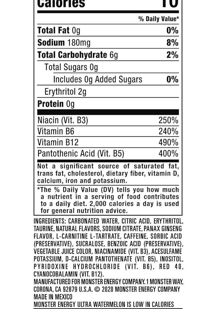 Monster Energy Ultra Watermelon, Sugar Free Energy Drink, 16 Ounce (Pack of 24) - Image 2