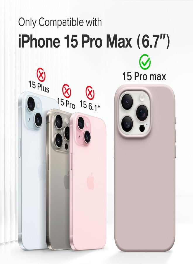 GONEZ for iPhone 15 Pro Max Case Silicone, Compatible with Magsafe, Camera Protector + Screen Protector, Soft Anti-Scratch Microfiber Lining, Liquid Silicone Shockproof Phone Cover, Light Taro - Image 2