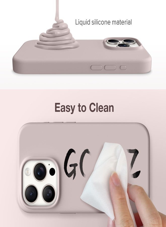 GONEZ for iPhone 15 Pro Max Case Silicone, Compatible with Magsafe, Camera Protector + Screen Protector, Soft Anti-Scratch Microfiber Lining, Liquid Silicone Shockproof Phone Cover, Light Taro - Image 3