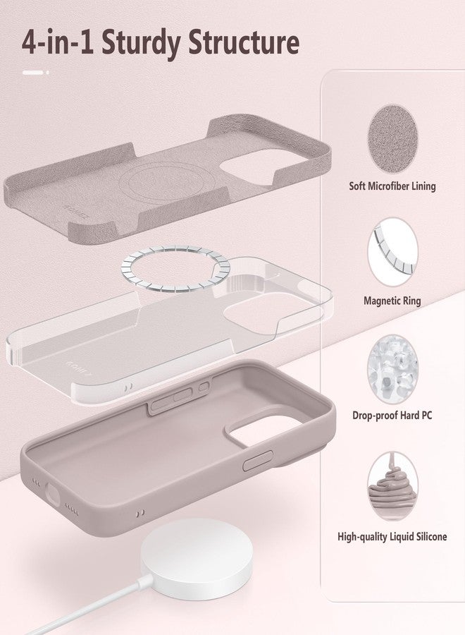 GONEZ for iPhone 15 Pro Max Case Silicone, Compatible with Magsafe, Camera Protector + Screen Protector, Soft Anti-Scratch Microfiber Lining, Liquid Silicone Shockproof Phone Cover, Light Taro - Image 5