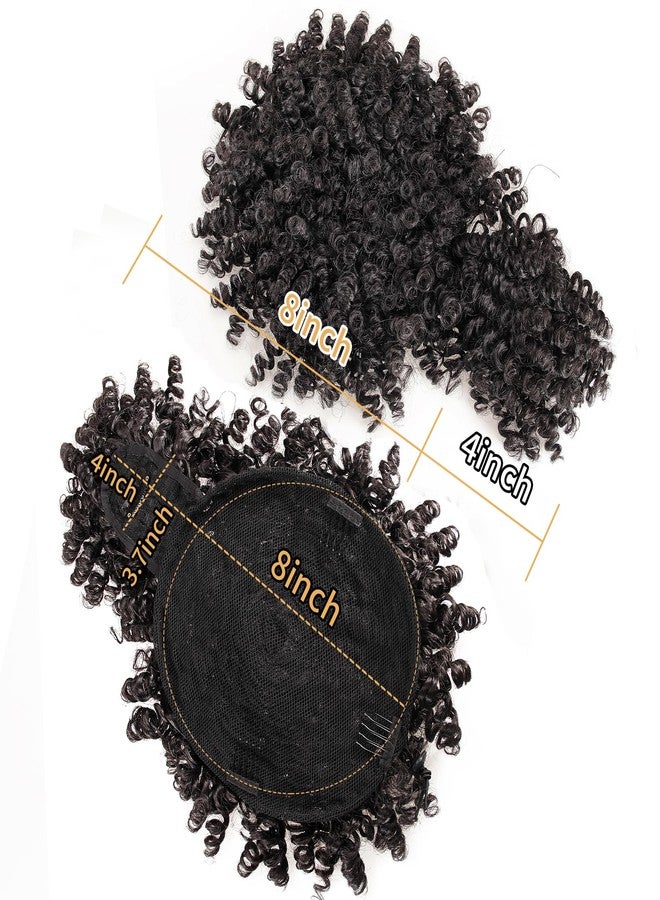 SuyiIRL Afro Puff Drawstring Ponytail with Bangs Drawstring Ponytail for Black Women Kinky Curly Hair Clip in Bangs Short Ponytail Extensions Updo Hairpieces Natural Hair Ponytail - Image 3