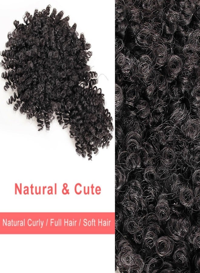 SuyiIRL Afro Puff Drawstring Ponytail with Bangs Drawstring Ponytail for Black Women Kinky Curly Hair Clip in Bangs Short Ponytail Extensions Updo Hairpieces Natural Hair Ponytail - Image 4