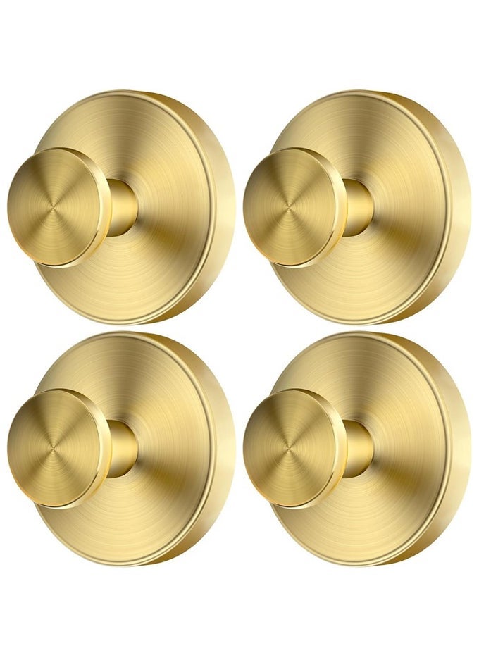 4PCS UPGRADED NO PUNCHING SUCTION CUP HOOKS, STAINLESS STEEL SUCTION CUP HOOKS FOR SHOWER, MIRROR, WALL, BATHROOM, GLASS, BATH TOWEL RACK, GOLD