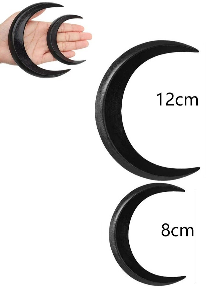 الوصول قطعتان من عصا شعر القمر، دبوس شعر هلال خشبي، إكسسوارات شعر هانفو، دبوس شعر على الطراز القديم، صانع كعكة الشعر للنساء - Image 3