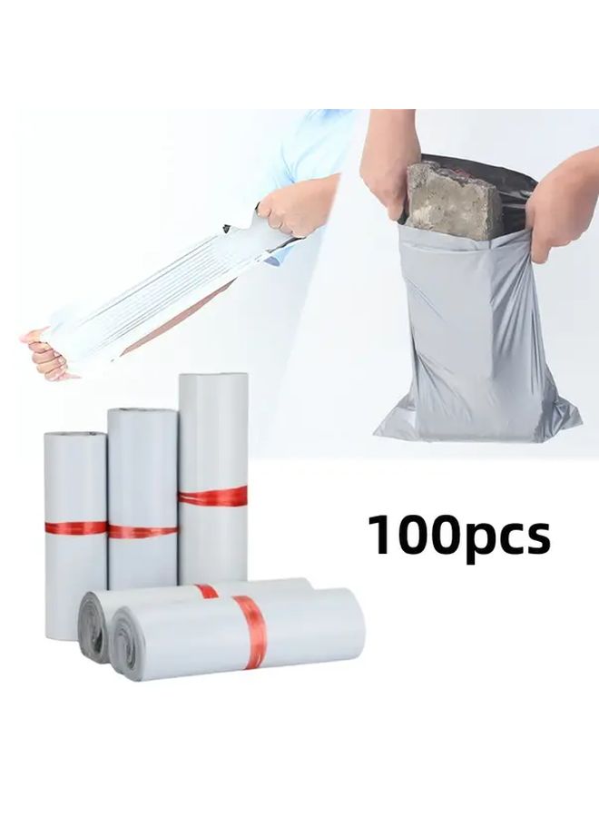 100pcs White Self Seal Plastic Courier Bags 5.91x11.42 Inch Mailing Envelopes Storage Pouch - Image 1