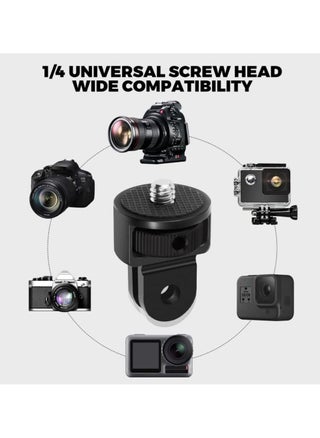 Action Camera Tripod Mount Adapter 360° Adjustment 1/4-20 Screw Conversion Adapter Compatible with GoPro Hero11/10/9 Insta360 ONE X3/X2/Go 2/Xiaomi Yi Other Action Cameras - pzsku/Z5836F5E01714CD945A62Z/45/_/1676081218/a64e3700-3092-458a-a318-e906495fc6e4