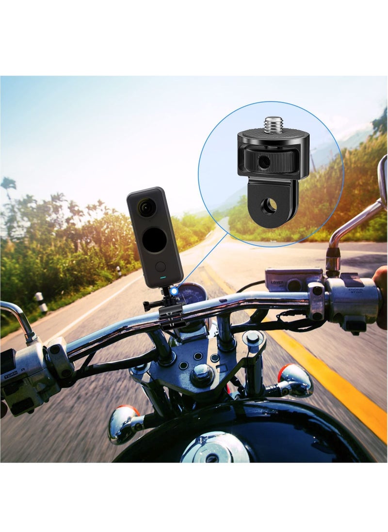 Action Camera Tripod Mount Adapter 360° Adjustment 1/4-20 Screw Conversion Adapter Compatible with GoPro Hero11/10/9 Insta360 ONE X3/X2/Go 2/Xiaomi Yi Other Action Cameras