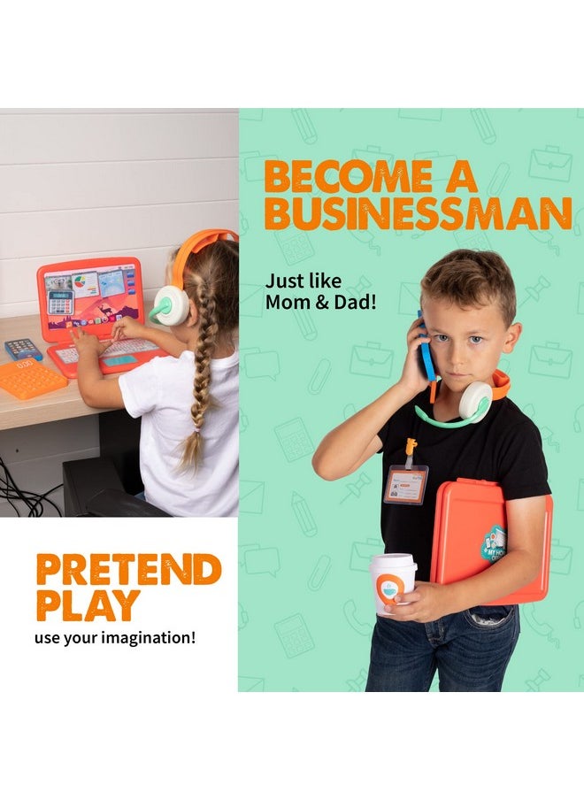 Born Toys Born Toys Pretend Play Home Office Set for Ages 3-7 - Includes Toy Laptop, Phone, Calculator, Pop It & Headset  - Image 3