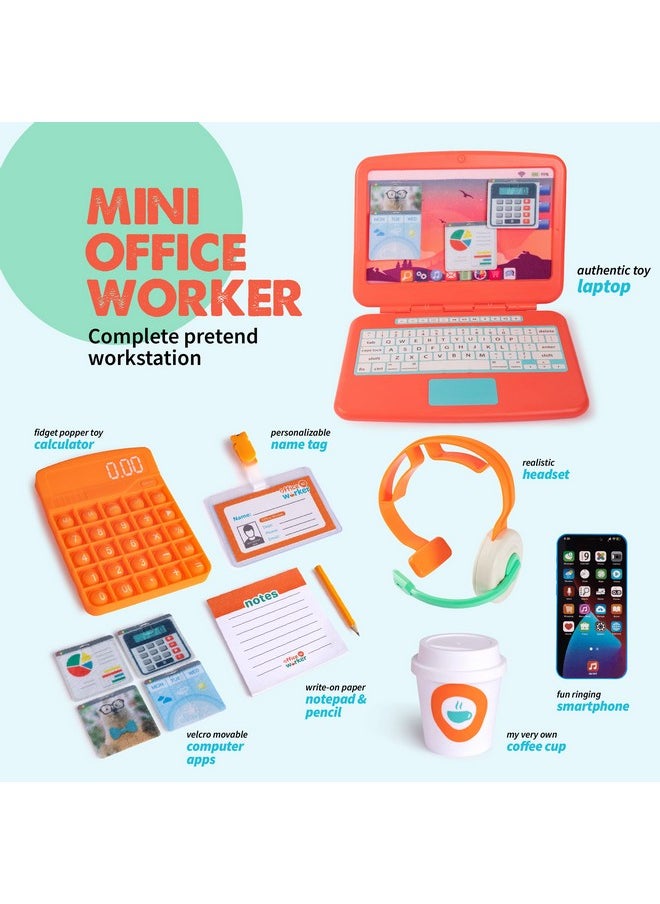 Born Toys Born Toys Pretend Play Home Office Set for Ages 3-7 - Includes Toy Laptop, Phone, Calculator, Pop It & Headset  - Image 2