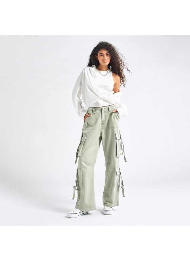 FAV Solid Shirt with Collar and Long Sleeves  - Image 2