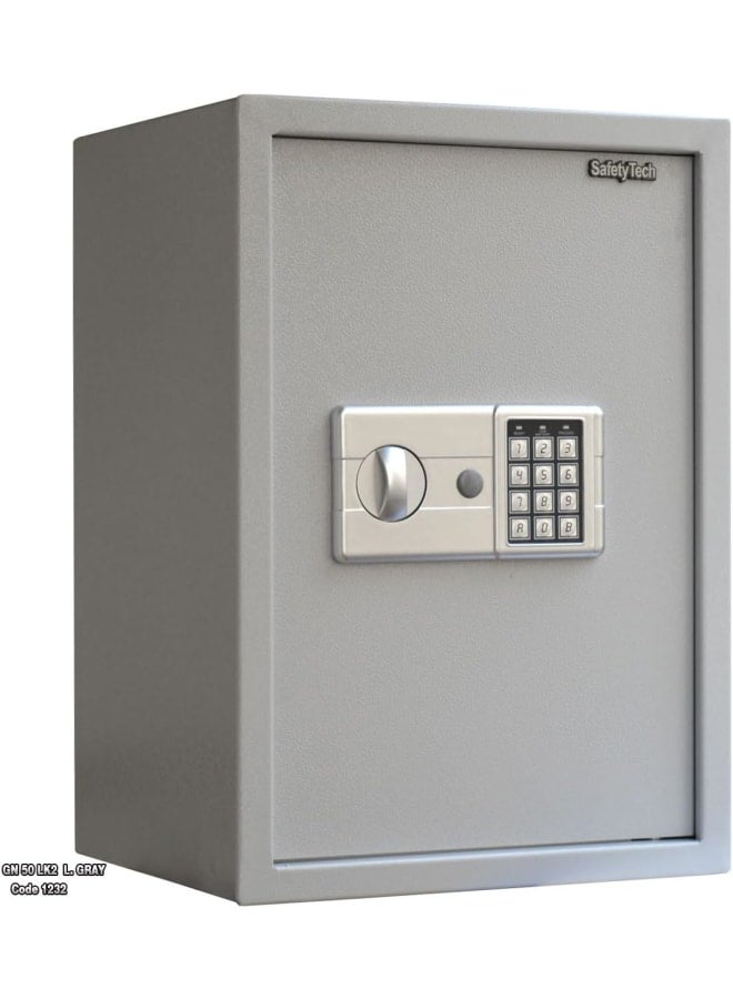 Safety Tech Electronic safe with 2 shelves and 3 storage compartments, 5 stands for medals and small items... Dimensions 50*35*31 cm from the international brand Aman TECH - Gray - Image 5
