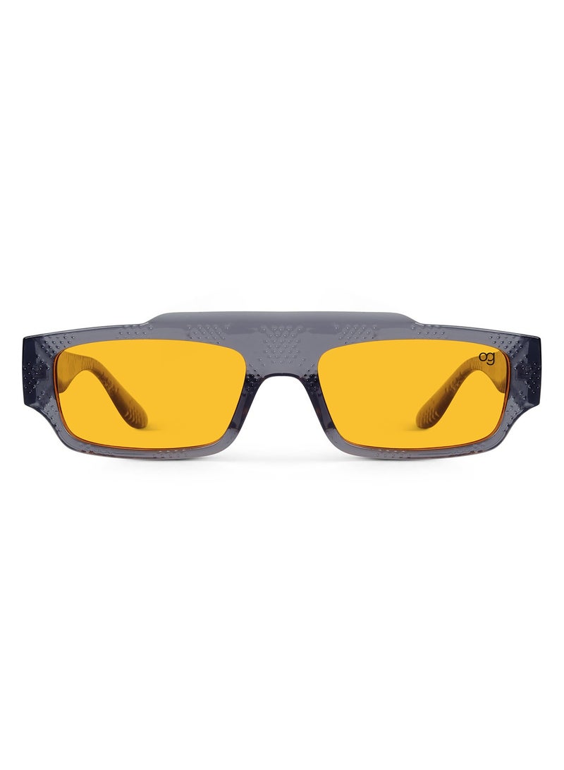 Woggles Designer Grey Rectangle Sunglasses| Men & Women| 100% Uv Protection - Image 4