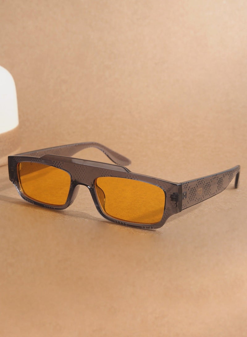 Woggles Designer Grey Rectangle Sunglasses| Men & Women| 100% Uv Protection - Image 1