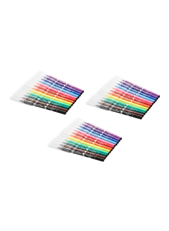 ديزني فروزن مجموعة ديزني فروزن من 12 قلم تحديد من الألياف المثلثة متعددة الاستخدامات - مقبض مريح، رأس رفيع، ألوان زاهية قابلة للغسل، غير سامة - مثالية للفنانين الصغار ومحبي ديزني - مجموعة من 3 عبوات (36 قلم تحديد إجمالاً) - Image 2