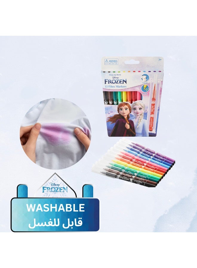 ديزني فروزن مجموعة ديزني فروزن من 12 قلم تحديد من الألياف المثلثة متعددة الاستخدامات - مقبض مريح، رأس رفيع، ألوان زاهية قابلة للغسل، غير سامة - مثالية للفنانين الصغار ومحبي ديزني - مجموعة من 3 عبوات (36 قلم تحديد إجمالاً) - Image 5