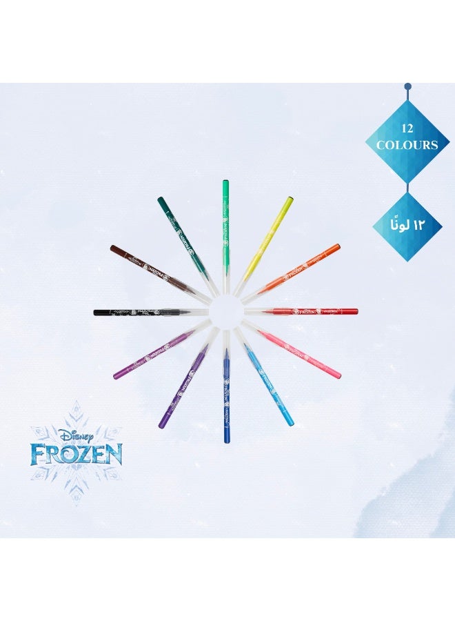 ديزني فروزن مجموعة ديزني فروزن من 12 قلم تحديد من الألياف المثلثة متعددة الاستخدامات - مقبض مريح، رأس رفيع، ألوان زاهية قابلة للغسل، غير سامة - مثالية للفنانين الصغار ومحبي ديزني - مجموعة من 3 عبوات (36 قلم تحديد إجمالاً) - Image 3