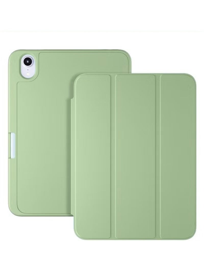 Cat - Cot Cat-Cot Smart Folding Case for iPad Mini 2 (7.9-inch) with Pencil Holder, Liquid Silicone Stand Cover - Light Green - Image 1