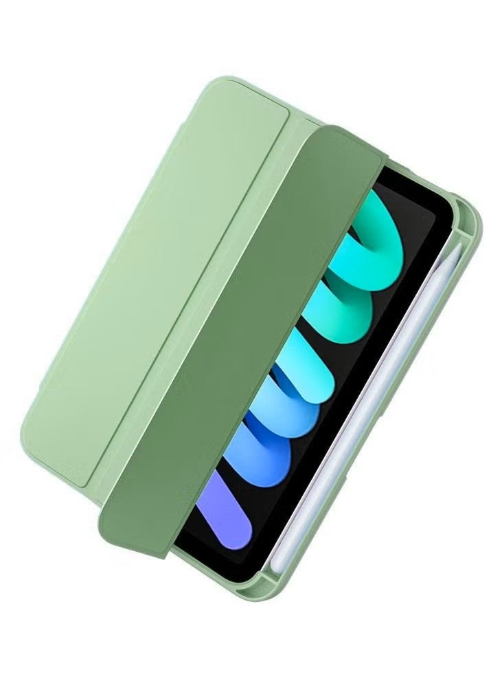 Cat - Cot Cat-Cot Smart Folding Case for iPad Mini 2 (7.9-inch) with Pencil Holder, Liquid Silicone Stand Cover - Light Green - Image 2
