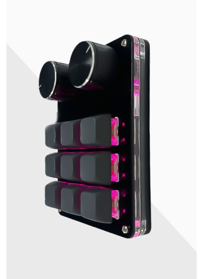 لوحة مفاتيح قابلة للبرمجة بيد واحدة تحتوي على 9 مفاتيح و2 مقابض، لوحة مفاتيح ميكانيكية سلكية بتوصيل Type-C، بتصميم DIY وواجهة إنجليزية وإضاءة خلفية RGB، متوافقة مع أنظمة Windows وMac. - Image 1