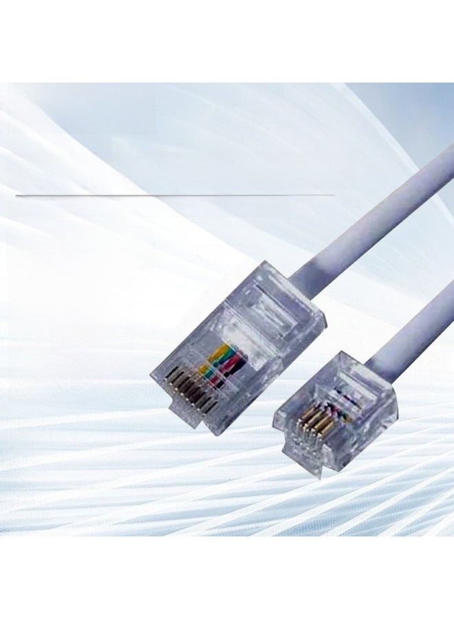 Telephone Line RJ45 To RJ11 Jumper 8P4C To 6P4C Crystal Network Head To Telephone Head Four-core Wire-Color:Black-Line Length:0.15M  - Image 1