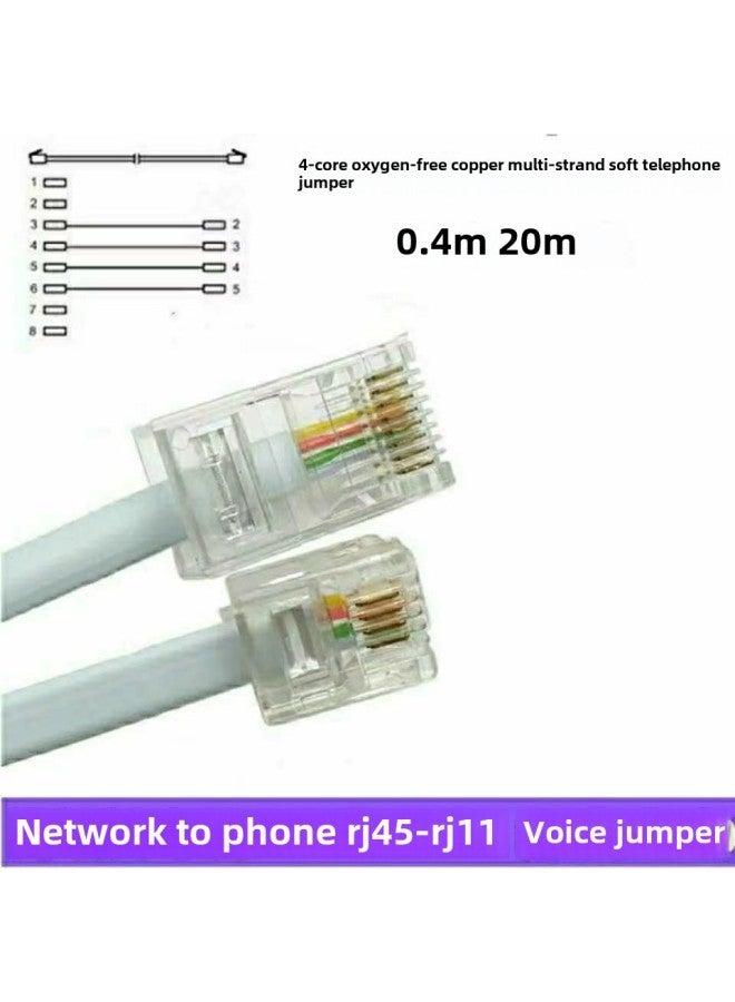 Telephone Line RJ45 To RJ11 Jumper 8P4C To 6P4C Crystal Network Head To Telephone Head Four-core Wire-Color:Black-Line Length:0.15M  - Image 4