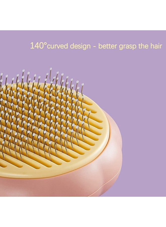 JCOLUSHI فرشاة العناية بالقطط من JCOLUSHI، فرشاة للكلاب لتساقط الشعر، فرشاة دبابيس الحيوانات الأليفة للشعر الطويل والقصير، فرشاة ذاتية التنظيف تزيل بلطف الطبقة السفلية السائبة للقطط والكلاب، برتقالية ووردية - Image 4