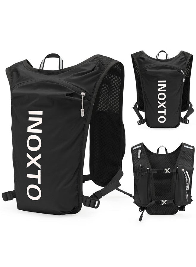 INOXTO Inoxto Lightweight Breathable Quick-dry 5l Running Backpack With Hydration Bladder, 591 Black With White + Hydration Bladder - Image 2