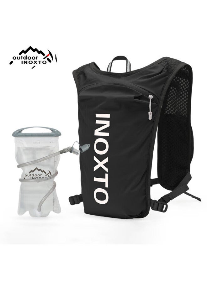 INOXTO Inoxto Lightweight Breathable Quick-dry 5l Running Backpack With Hydration Bladder, 591 Black With White + Hydration Bladder - Image 1