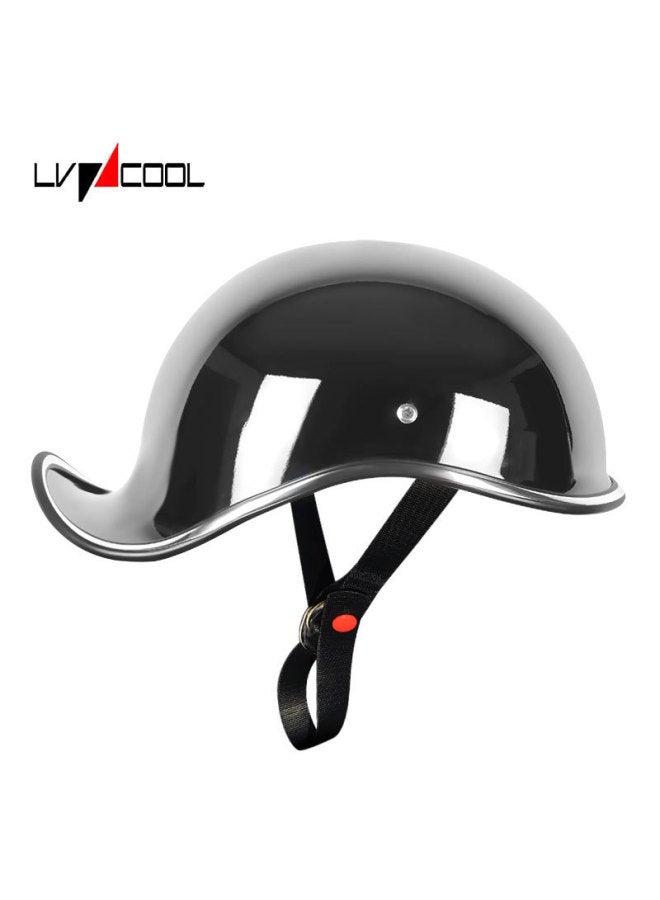 1 Sao Plating Silver Half Helmet Men's Electric Vehicle Helmet Summer Retro Helmet Raised Helmet Motorcycle Safety Helmet Motorbike Riding
