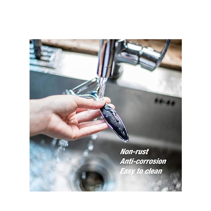 Zikra Peeler, stainless steel serrated knife rotary peeler, anti-slip handle for fruit and vegetable kitchen, kitchen utensils, suitable for potatoes, apples, carrots, vegetables, fruits - Image 4