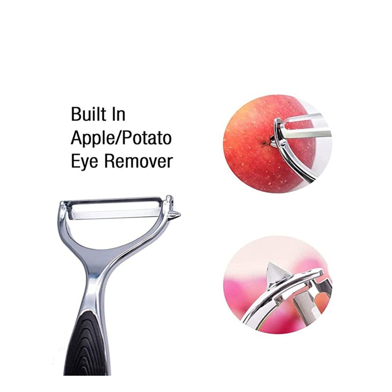Zikra Peeler, stainless steel serrated knife rotary peeler, anti-slip handle for fruit and vegetable kitchen, kitchen utensils, suitable for potatoes, apples, carrots, vegetables, fruits - Image 3