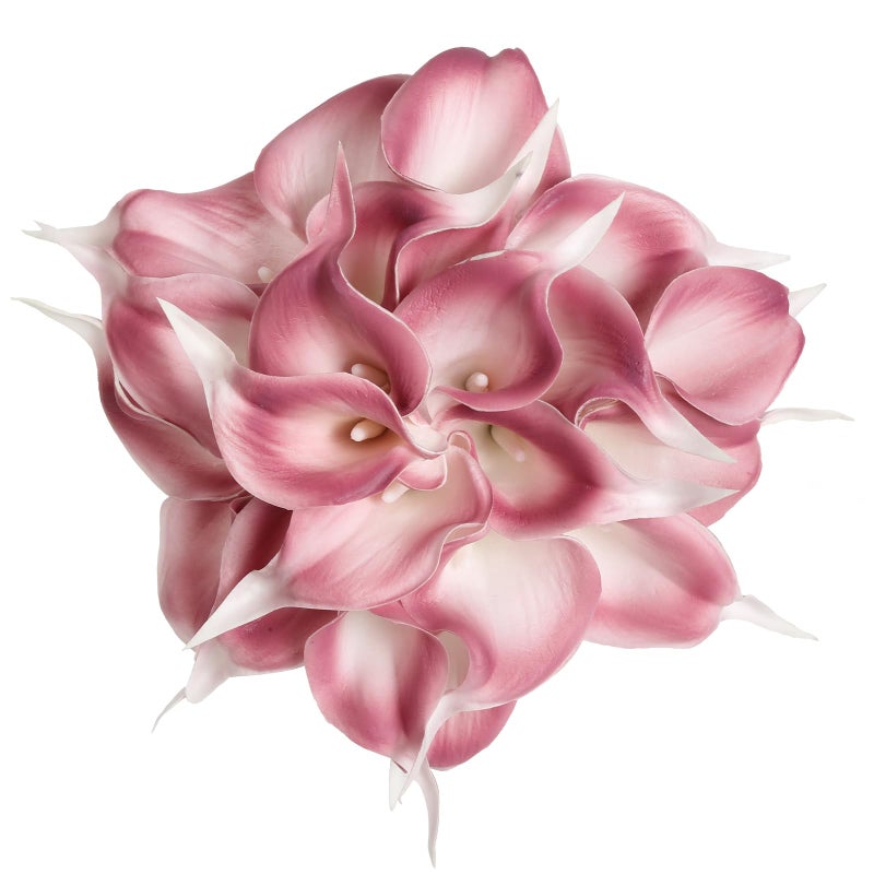 IPOPU Pink Fake Calla Lily Flowers 24PCS Real Touch Pink Calla Lily Faux Flowers Arrangement for Home Party Wedding Bouquet Centerpieces Flower Home Decoration (Pink) - Image 1