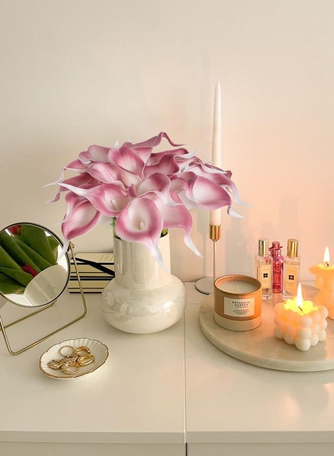 IPOPU Pink Fake Calla Lily Flowers 24PCS Real Touch Pink Calla Lily Faux Flowers Arrangement for Home Party Wedding Bouquet Centerpieces Flower Home Decoration (Pink) - Image 4
